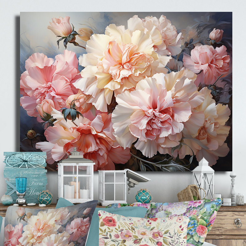 Oeillets, impression romantique II - impression sans cadre sur métal, H 24 po x l 32 po x P 1 po