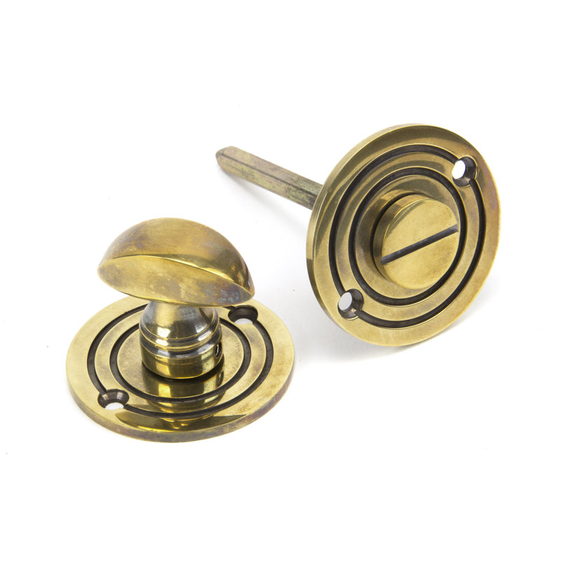 Round Door Knocker, Aged Brass