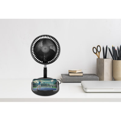 Ventilateur de plancher / bureau portatif 6 "Royal Sovereign avec banque d'alimentation
