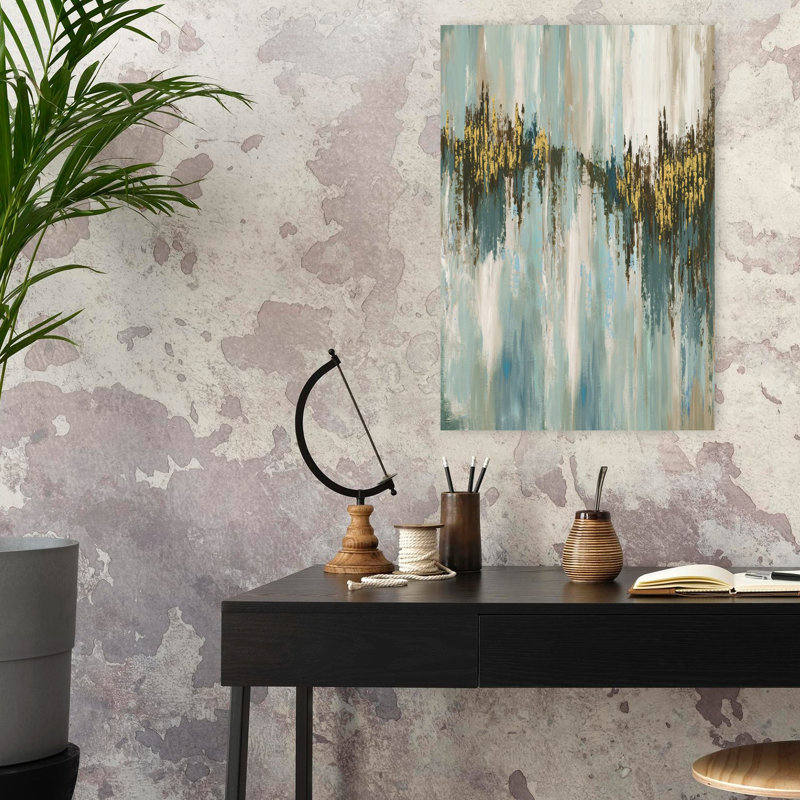 Lune au clair de lune, art moderne abstrait, H 24 po x l 16 po