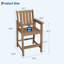Ensemble de 2 tabourets de bar en PEHD imperméables à grain de bois pour l'extérieur, ensemble de 2 chaises Adirondack à hauteur de comptoir de 27,7 po avec dossier large ergonomique, accoudoirs et repose-pieds, sièges de bar de patio - brun (2 draps / boîte)-130552009