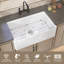30"X20" Fireclay Farmhouse Apron Front Kitchen Sink With Deep Single Bowl Skirted Sink