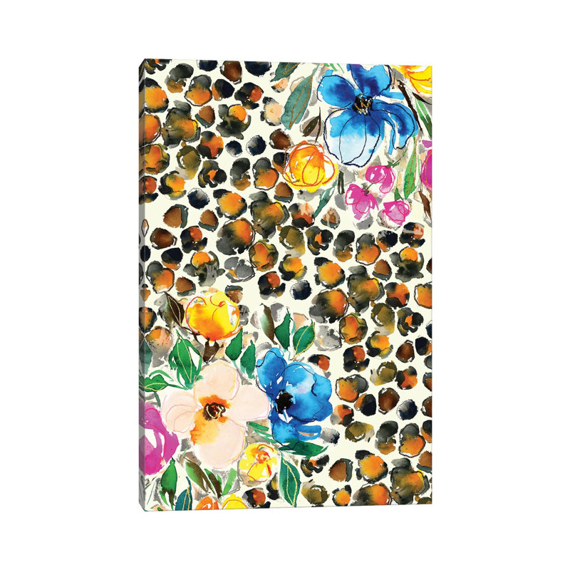 Floral Animal Print by Joy Ting - Wrapped Canvas Gallery-Wrapped Canvas Giclée, 30.48cm H x 20.32cm W
