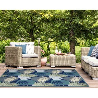 Tapis bleu / vert / gris clair en polyester touffeté à la main Magrébe