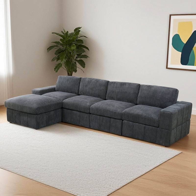 5-Piece Corduroy Modular Sectional Sofa