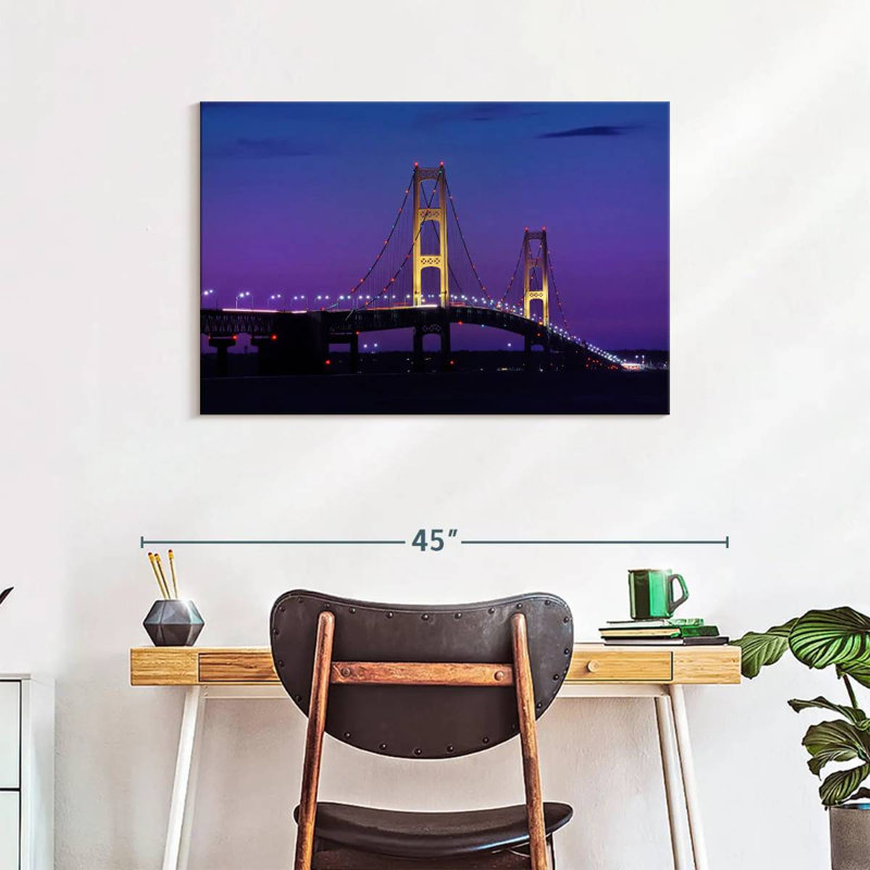 Lilie Mackinac Bridge, crépuscule, H 24 po x l 36 po