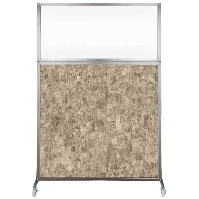 Cloison de bureau Hush - fenêtre transparente, 48", Bleu