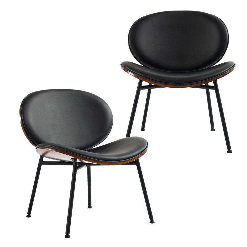Chaise d'appoint moderne Modern Chair, Similicuir noir