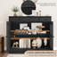 Buffet de 35,4 po avec rangement, armoire à café avec porte vitrée, buffet moderne avec tiroir, buffet blanc pour le salon, la salle à manger, la cuisine-110105437