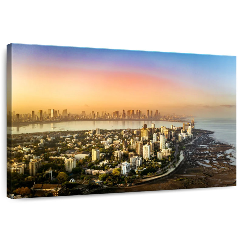 Vue aérienne de Ravi Mumbai City, H 26 po x l 39 po