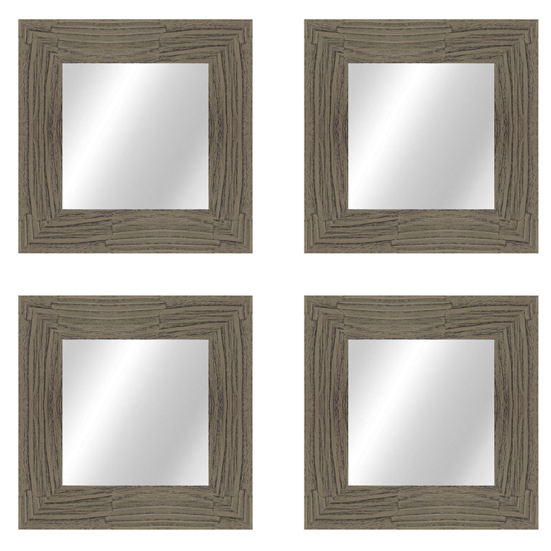 Flat Beveled Wall Mirror, Brown/Gray