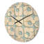 Horloge murale 3D en bois blanche et bleue III - Mid-Century-63892984