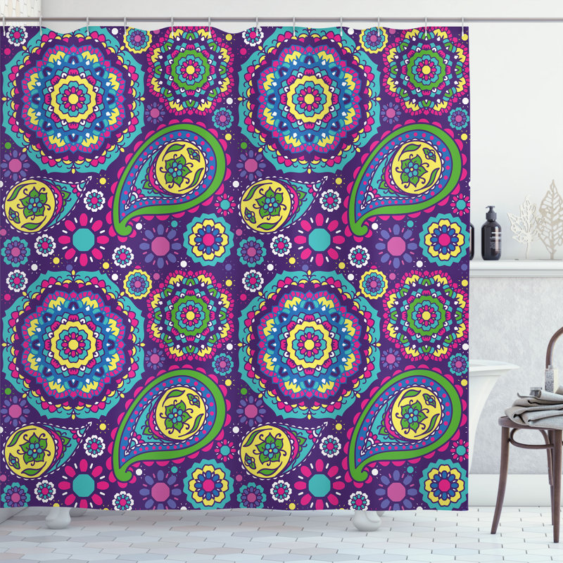 Shower Curtain with Hooks Included, 70"H x 69"W