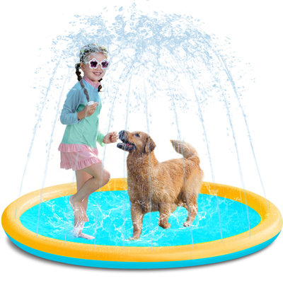 Non-Slip Splash Pad Sprinkler - Outdoor Water Toys Play Mat for Toddlers Kids Dogs