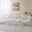 Ensemble de salle à manger 5 pièces de style Mid-Century moderne avec plateau en panneau de fibres à densité moyenne et piédestal en métal, 4 chaises-2066231294-2066231293