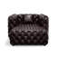 Ensemble de canapé moderne 48,4 po, canapé modulaire 1 place rembourré en similicuir avec conception touffetée à la main pure, 1 repose-pieds et 1 oreiller, combinaison multiple pour le salon, brun foncé