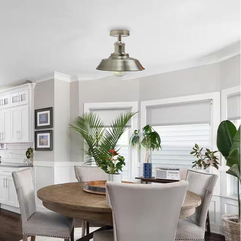 Semi Flush Mount, Satin Nickel