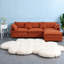 Canapé modulaire moderne en chenille, orange foncé, mobilier de salon confortable
