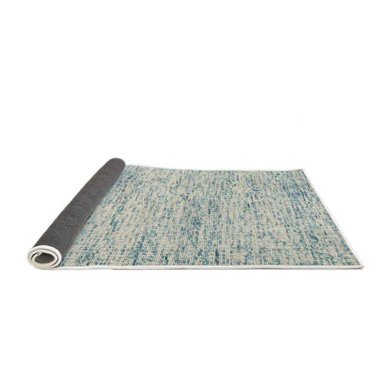Tapis contemporain vert mer, Rond 6 pi
