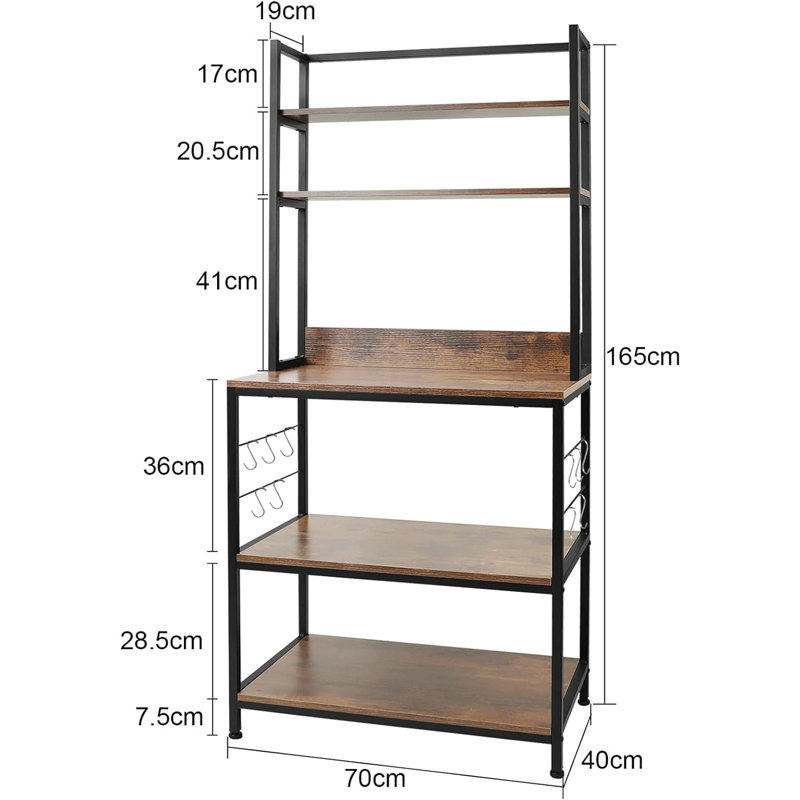 Primey 27.5'' Iron Standard Baker's Rack with Microwave Compatibility