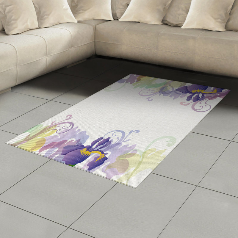 Garden High Density Long Fiber Poly Threads Decorative Area Rug Carpet, Rectangle 4' x 5'8"