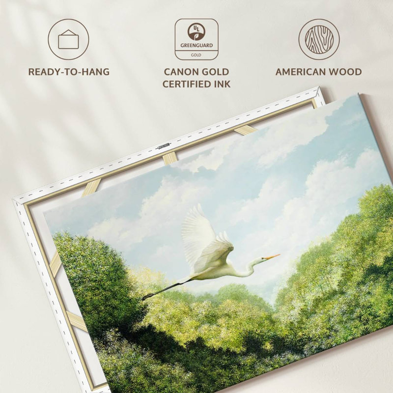 Brampt Flying Egret, 32" H x 48" W