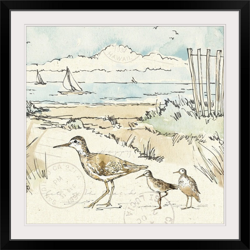 «Coastal Breeze douzième» Anne Tavoletti, impression, Cadre noir, H 24 po x l 24 po x P 1 po