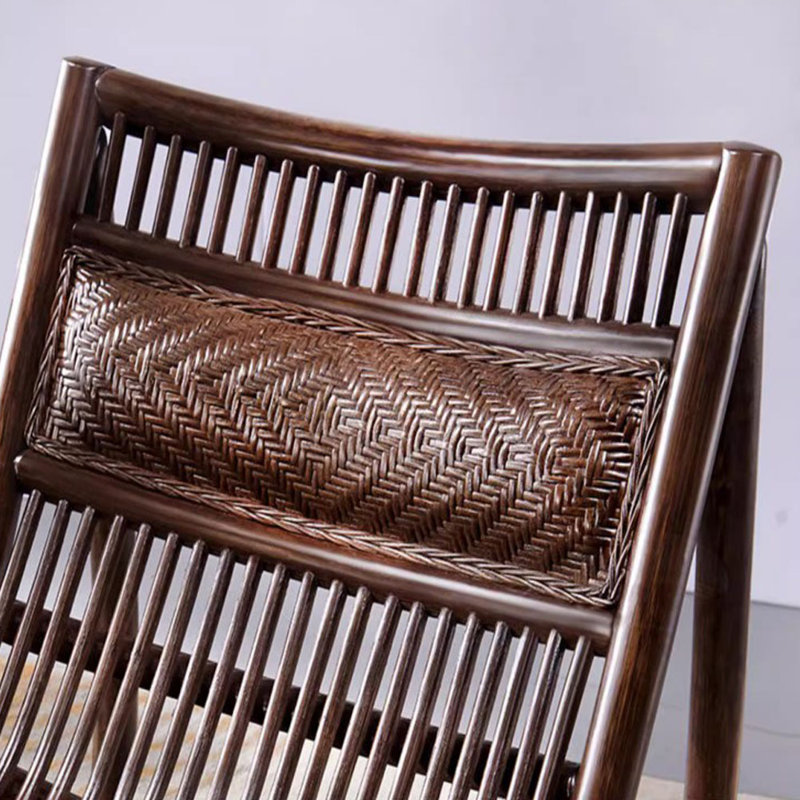 Chaise berçante en rotin naturel naturel