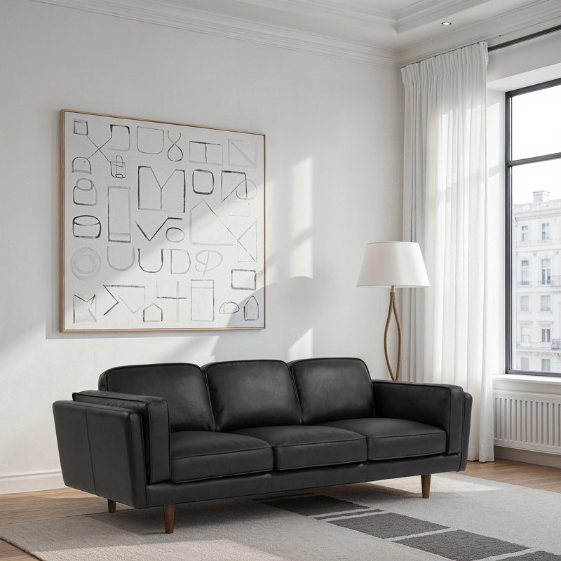 Brooklyn 90 Inch Sofa - Dark Brown, Black