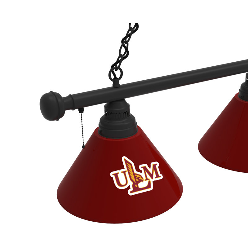 3 - Light Pool Table Lights Pendant, Black, Louisiana-Monroe Warhawks