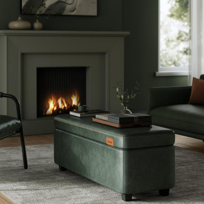 Banc de rangement en cuir