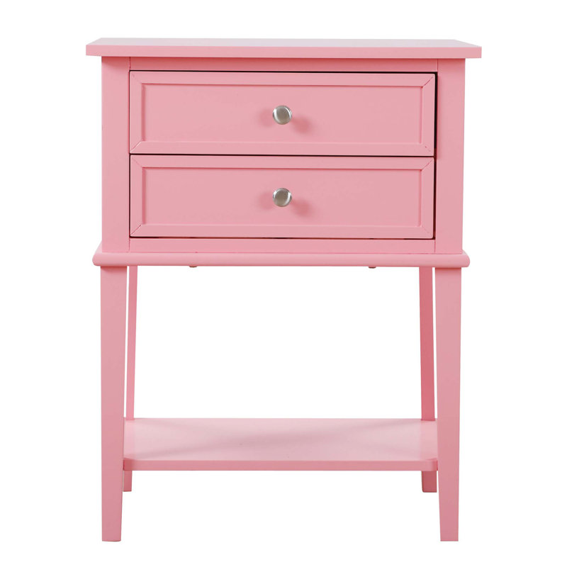 Table de chevet moderne avec tablette ouverte et fonctionnalité pour les espaces, Rose