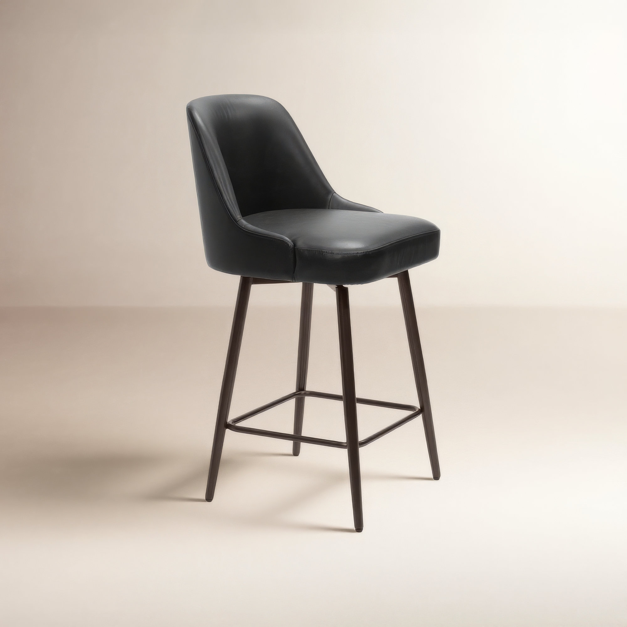 Keppel Swivel Stool, Black/Bronze, 26.4" Seat Height