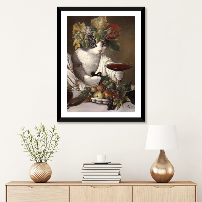 «Widget As Bacchus» - Impression, H 32 po x l 24 po x P 1 po, Papier beaux-arts encadré noir