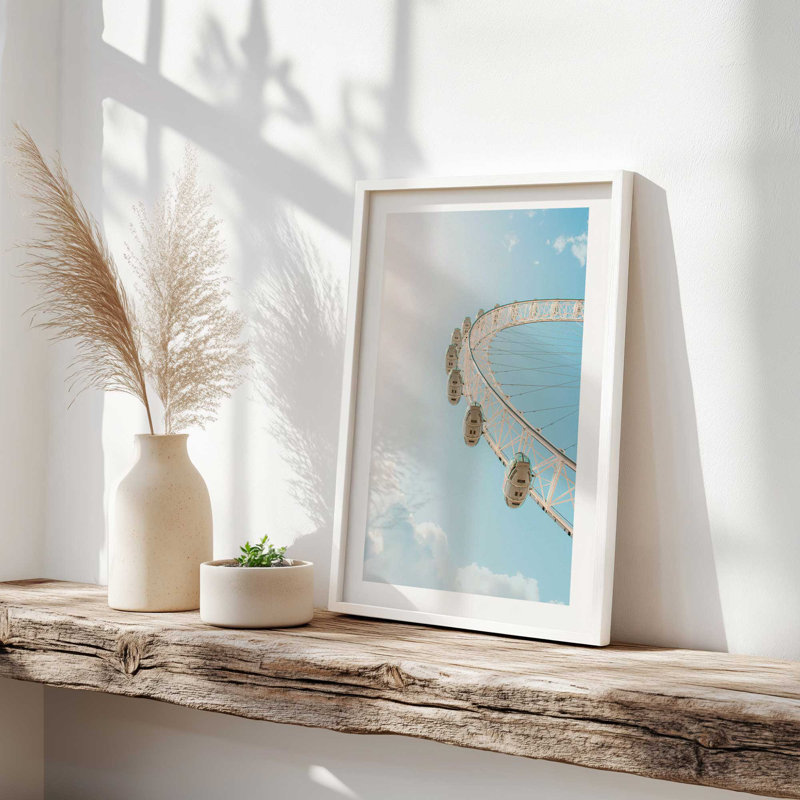 «Sky Ride Over Cotton Clouds», reproduction d'art, Cadre de coin ouvert en zinc patiné, H 12,25 po x l 15,25 po
