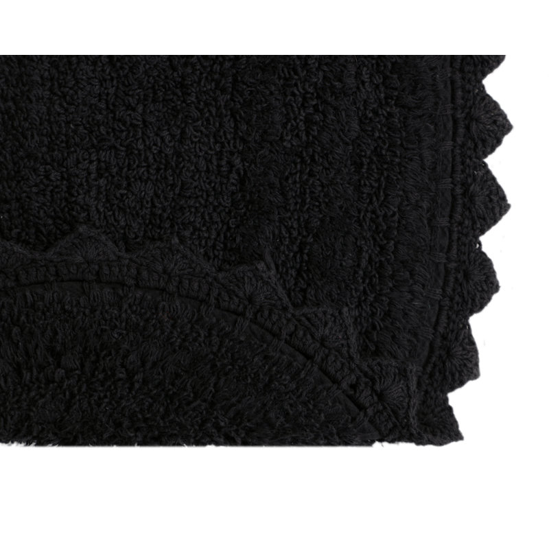 100% Cotton Bath Rug, Black