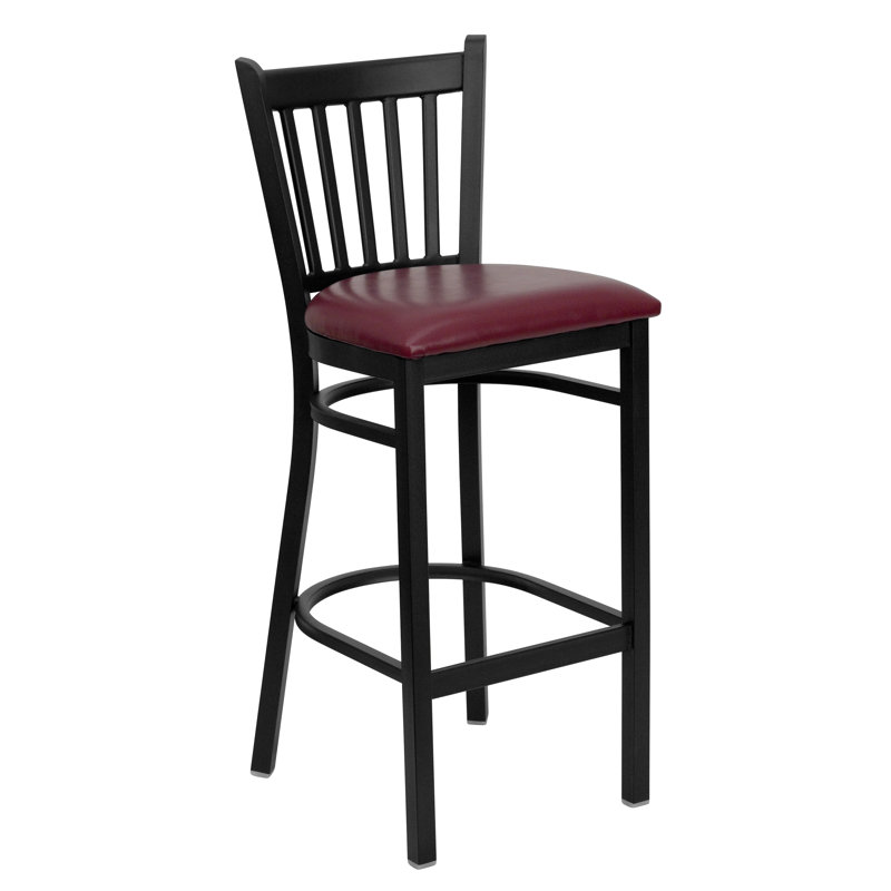 Lyman Counter Stool with Metal Frame, Burgundy, Bar Stool (30" Seat Height), 2