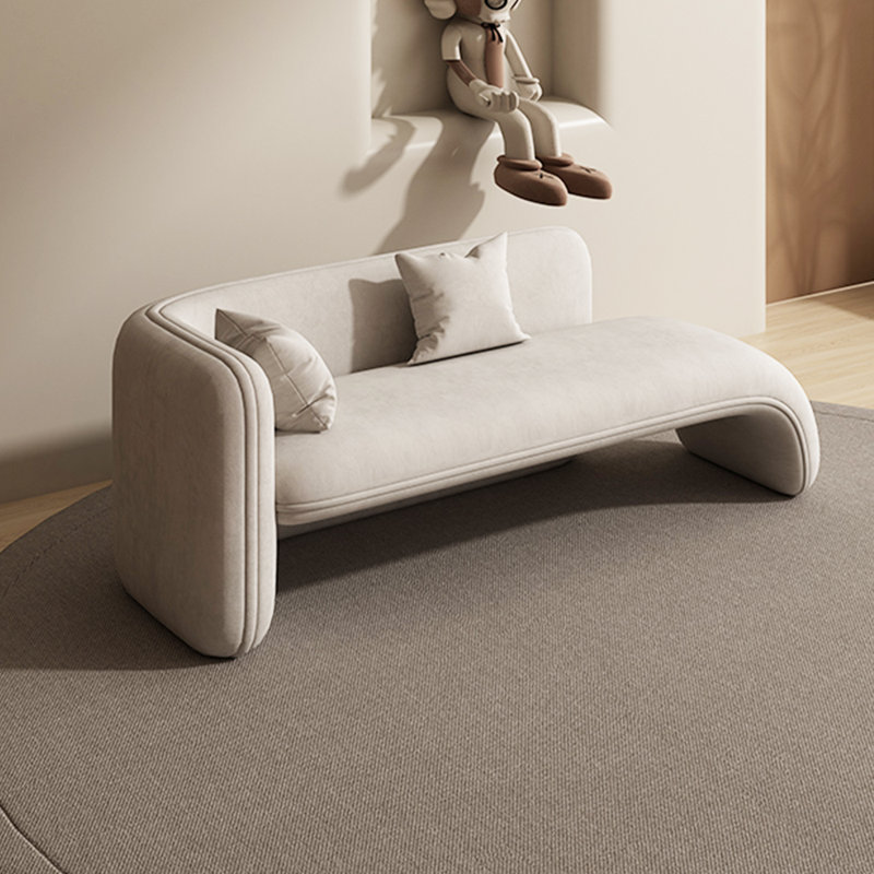Chaise longue rembourrée Svetlin, Beige, Accoudoir à gauche (vu de face)