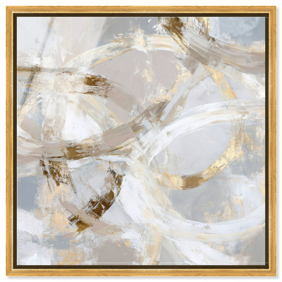 Radiant Loops III, impression acrylique encadrée, grand format, art abstrait par Art Remedy, cadre doré, 30,5 x 30,5 cm