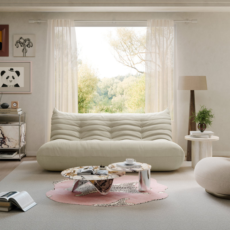 Fauteuil à billes Castleberry Lazy, Crème, crème