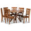 Ensemble de salle à manger 5 pièces Elbridge en tissu gris et finition noyer brun, H 37,4 po x l 17,7 po x P 20,5 po Elbridge-828601192-915606496-915606497
