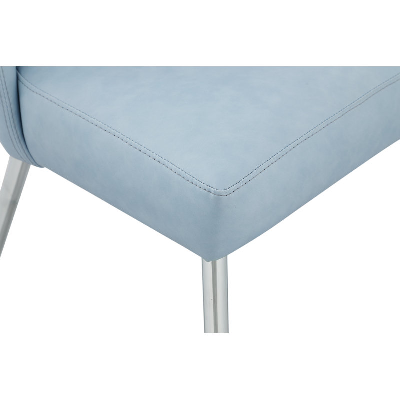 Chaise d'appoint en tyrène, Cuir végétalien bleu clair