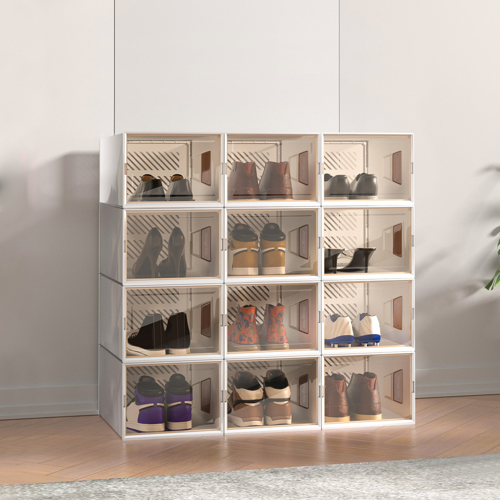 Rebrilliant 8 Pair Stackable Shoe Storage Box