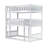 Full Over Full Bunk Bed with Twin Trundle, Solid Rubber Wood, Ladder & Guardrails, Convertible to 2 Full Beds-1779761130