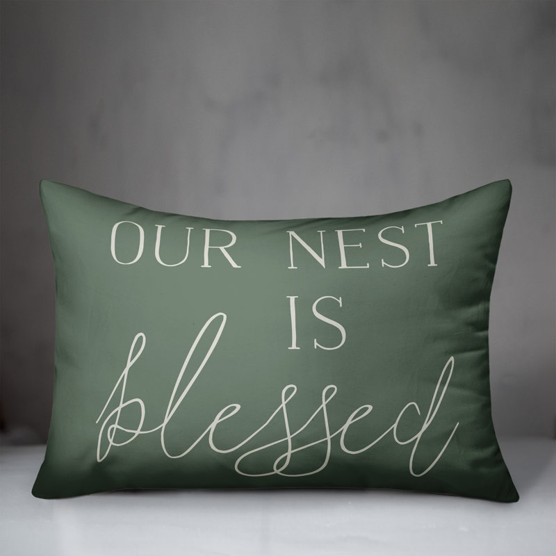 Outdoor Reversible Throw Pillow, Green