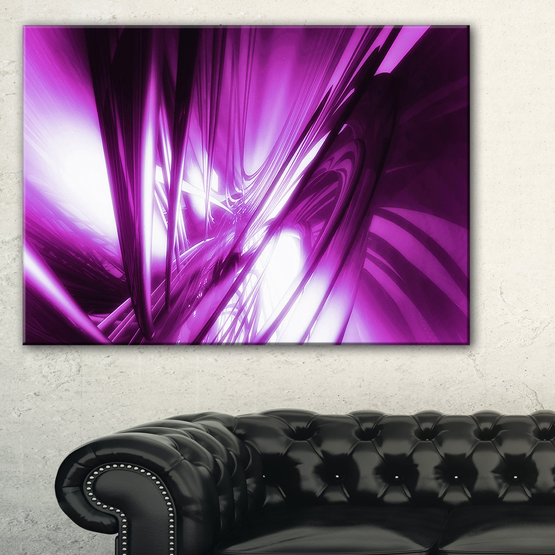 Purple Fractal - Wrapped Canvas Graphic Art Print Design Art 