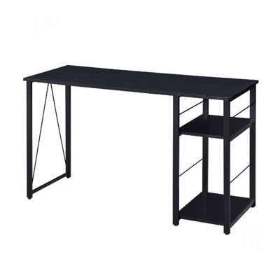 Rectangular Writing Desk With 2 Tier Shelf