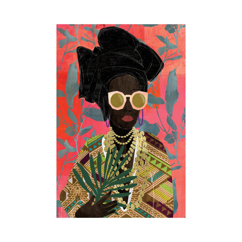 «Modern Turban Woman I» par Nikki Chu - reproduction, Toile tendue, H 48 po x l 32 po, Sans cadre