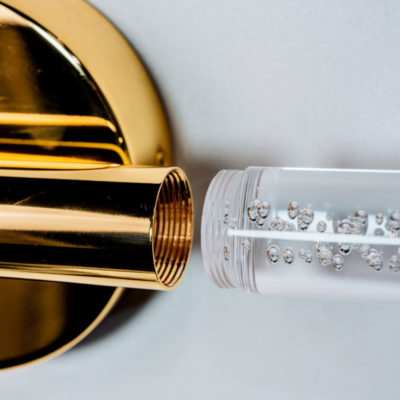 2-Light Dimmable Bathroom LED vanity light, Gold, 16" Width, 1