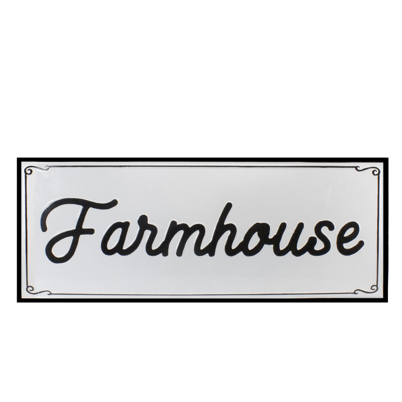 36" Black and White Metal Farmhouse Wall Sign Decor